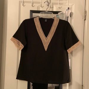 Black embroidered blouse